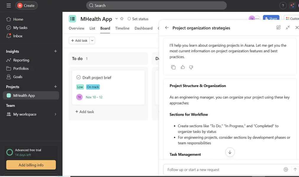Asana Web/Desktop screenshot 1