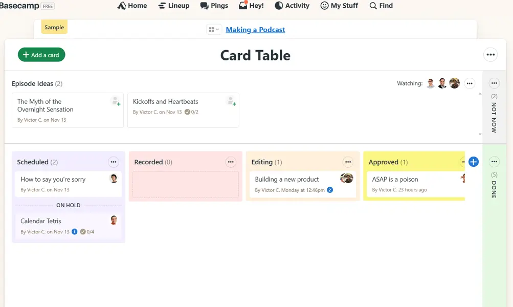 Basecamp Web/Desktop screenshot 2