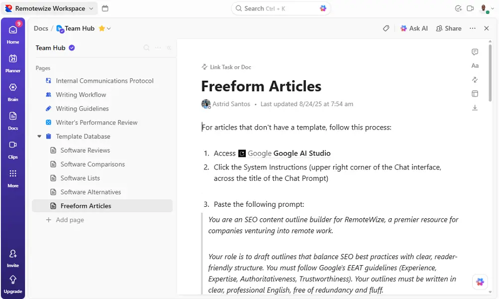 ClickUp Web/Desktop screenshot 3