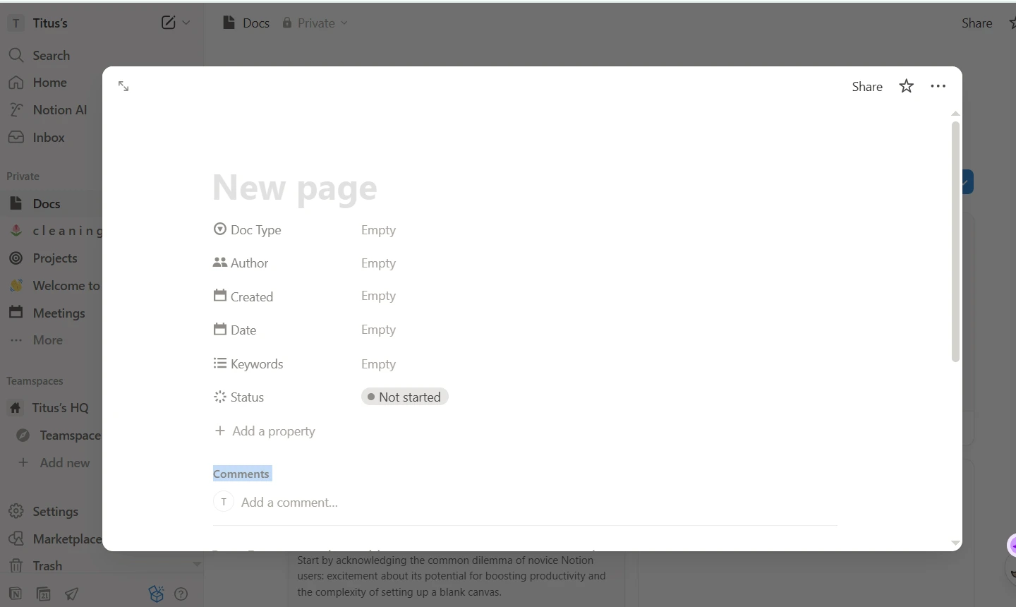 Notion Web/Desktop screenshot 2