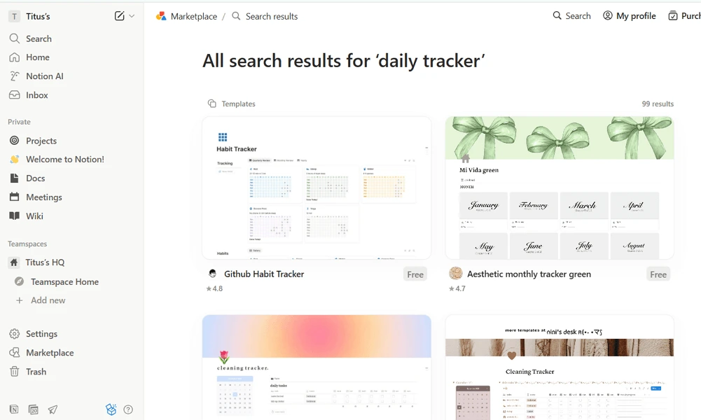 Notion Web/Desktop screenshot 3
