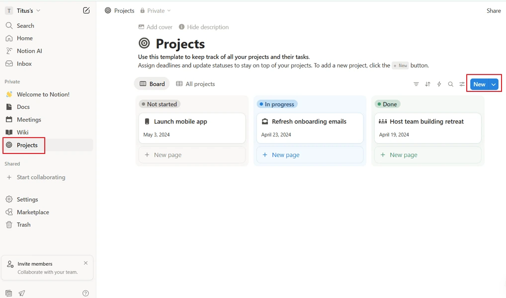 Notion Web/Desktop screenshot 4