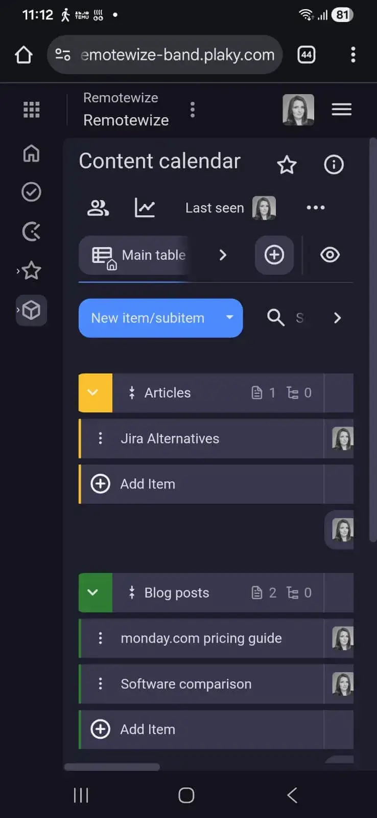 Plaky Web/Desktop screenshot 3