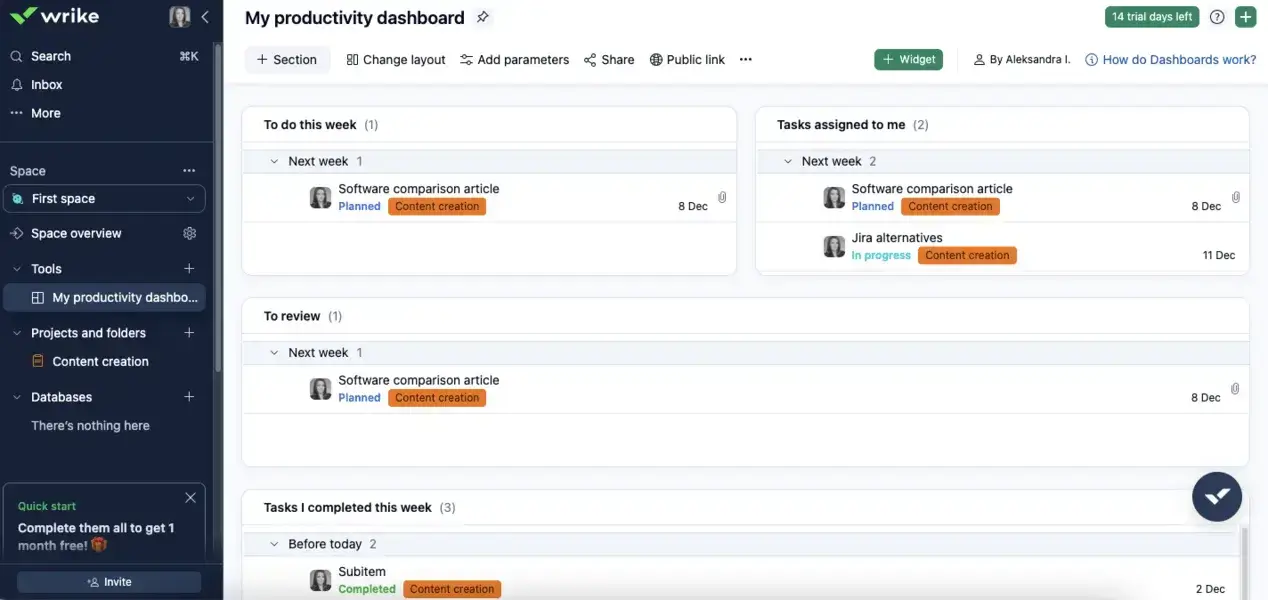 Wrike Web/Desktop screenshot 2